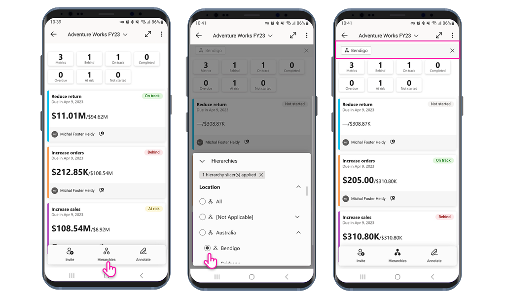 Power BI Iphone